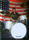 Mike and his American Ludwig drums (nice flag)